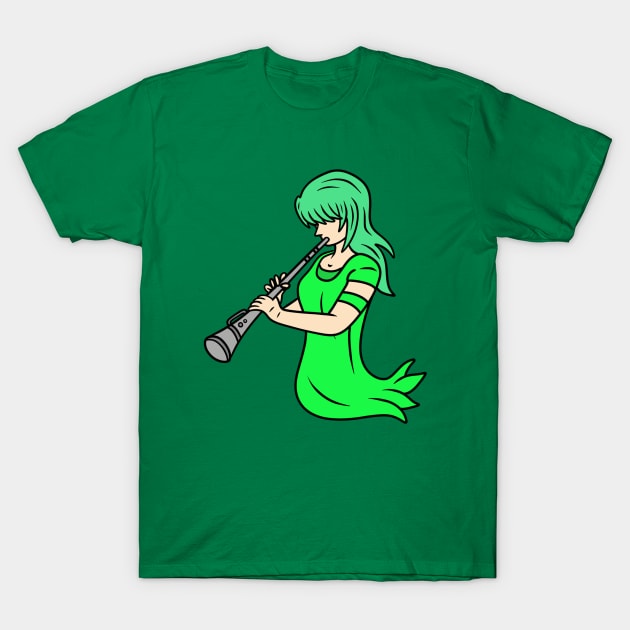 Clarinetist girl T-Shirt by Andrew Hau